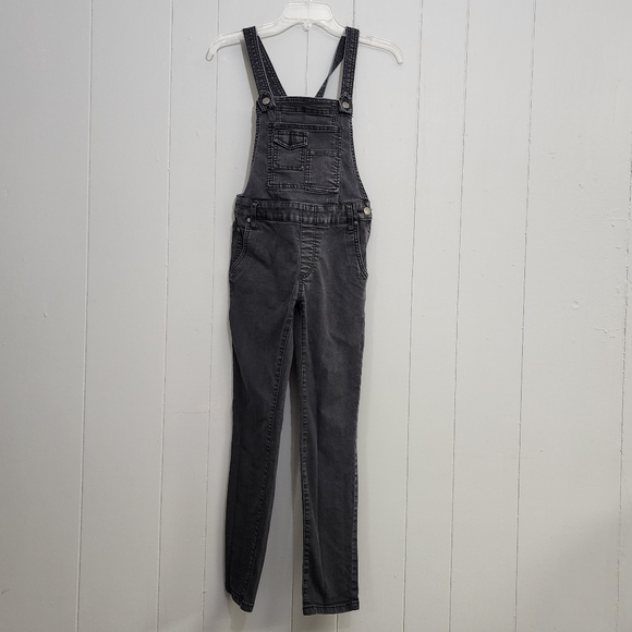 Free People Denim - Free People Black Denim Skinny Jeans Overalls
